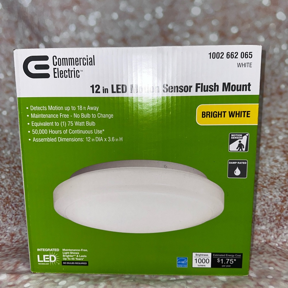 Commercial Electric LED Motion Sensor Flush Mount - White